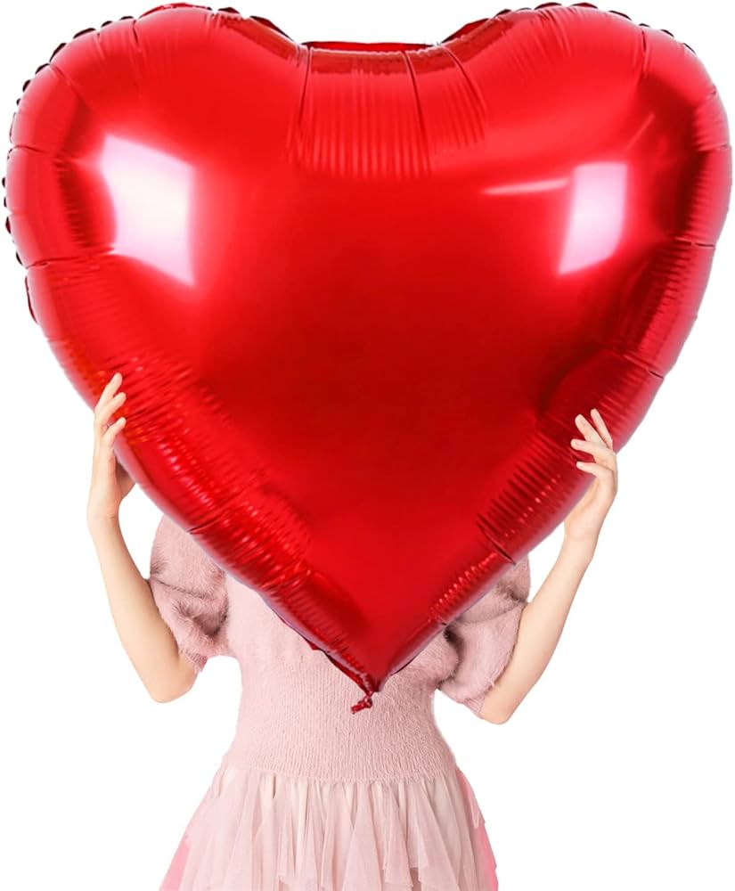 36” foil red heart